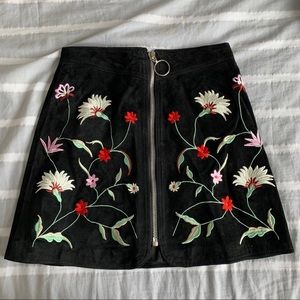 Zara Mini Skirt with Embroidery